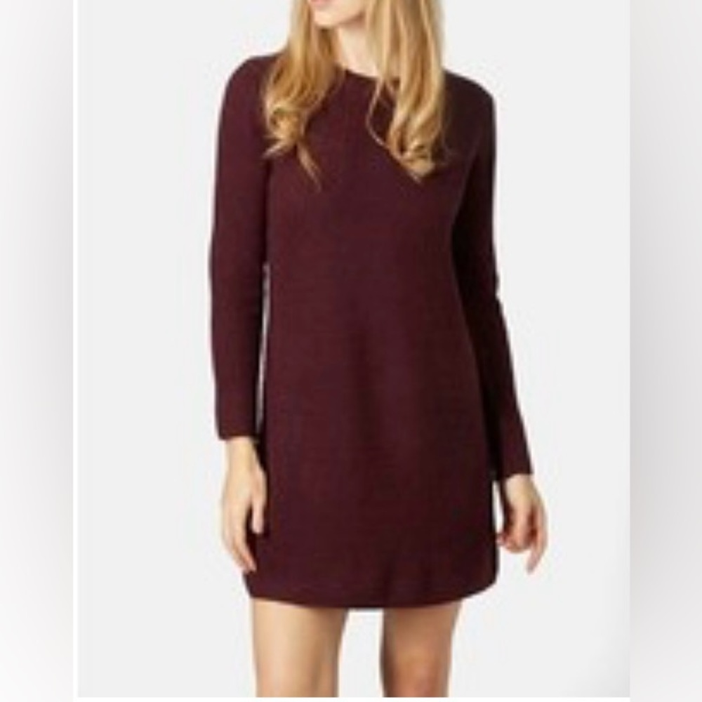 Topshop Long Sleeve Mini Sweater Dress